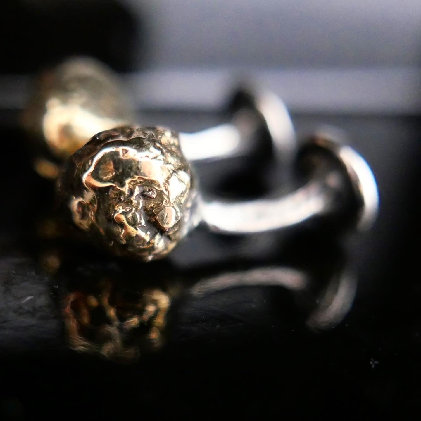 Gold nugget cufflinks