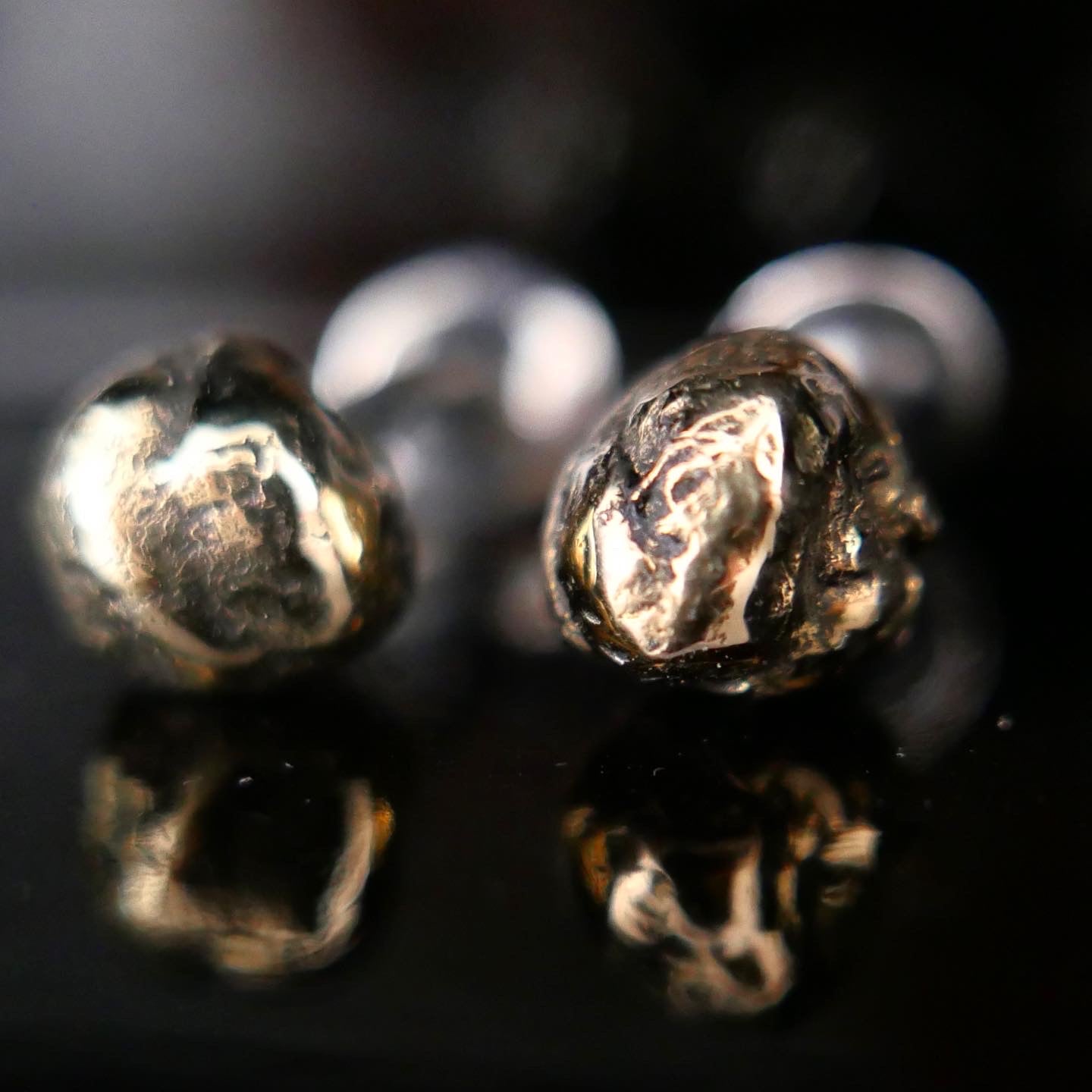 Gold nugget cufflinks